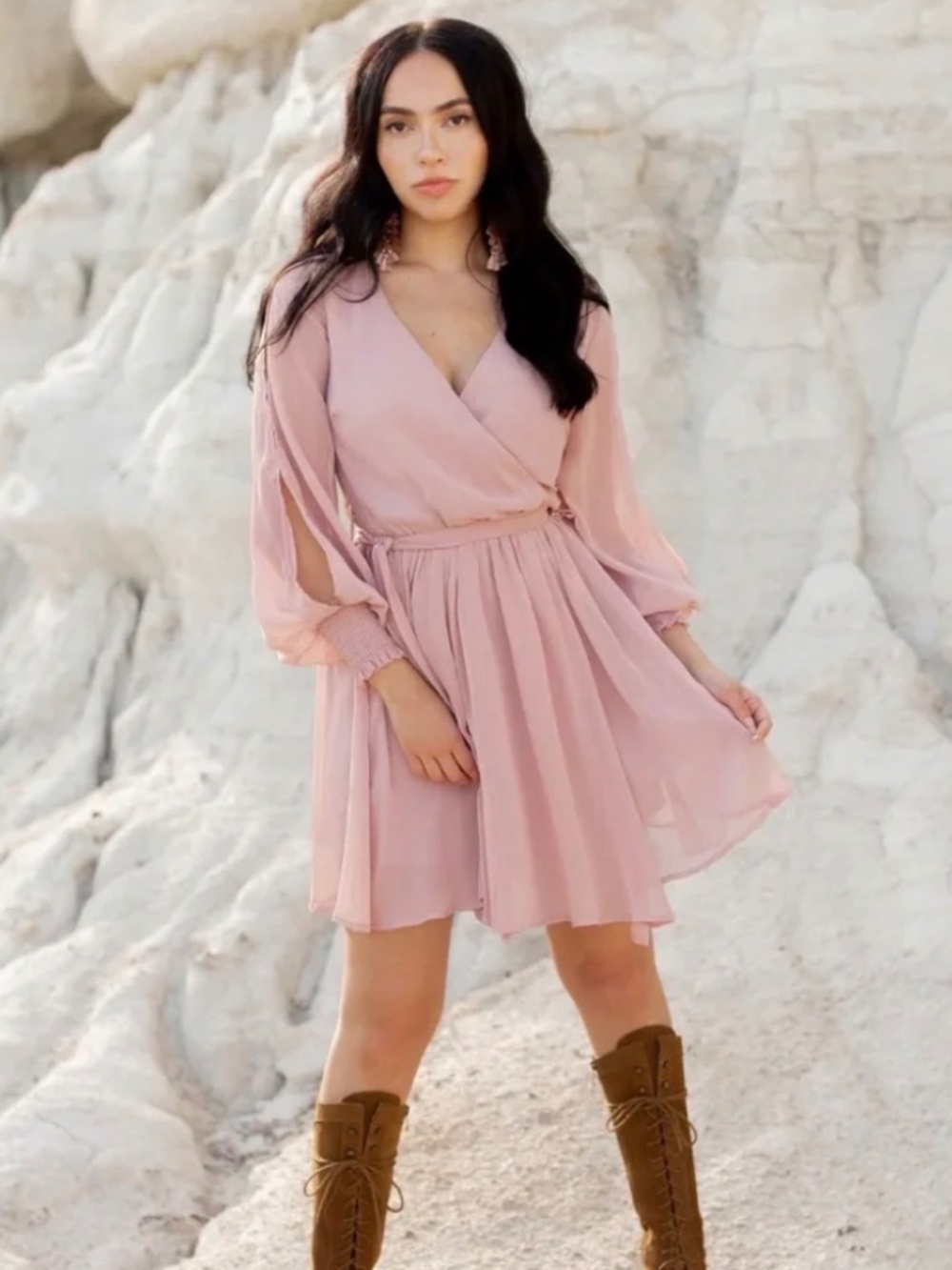 Ani dress in nude pink